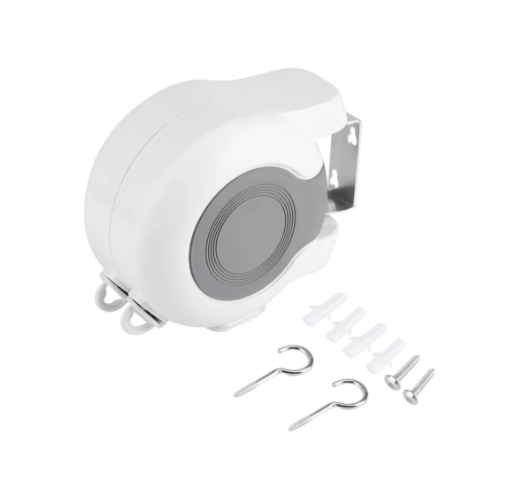 Tendedero Plegable Colgador Retractil Pared Doble Linea 30m Color Blanco