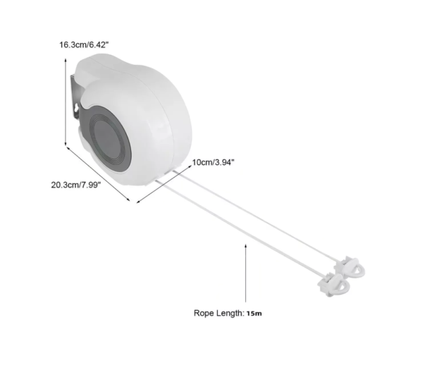 Tendedero Plegable Colgador Retractil Pared Doble Linea 30m Color Blanco