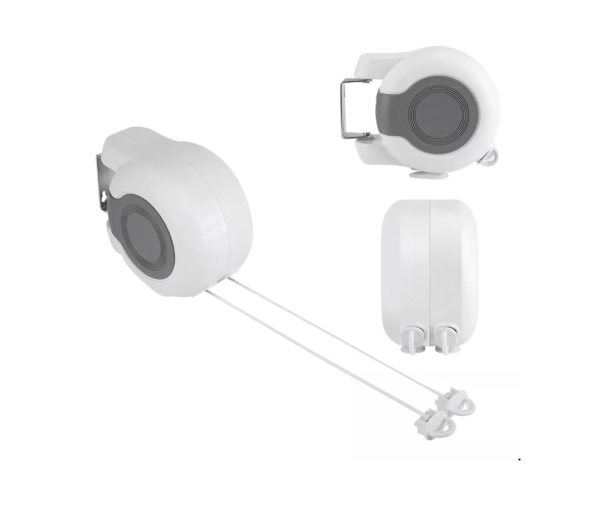Tendedero Plegable Colgador Retractil Pared Doble Linea 30m Color Blanco