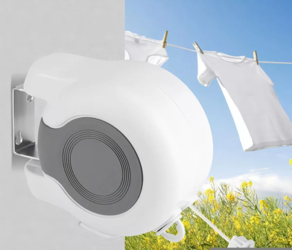 Tendedero Plegable Colgador Retractil Pared Doble Linea 30m Color Blanco