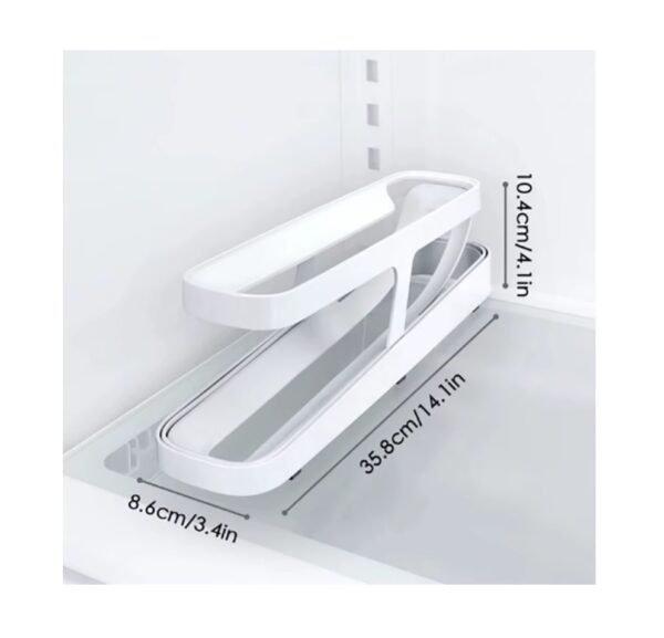 Organizador De Bandejas Dispensadoras Enrollables Para Huevo Color Blanco