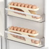 Organizador De Bandejas Dispensadoras Enrollables Para Huevo Color Beige