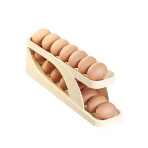 Organizador De Bandejas Dispensadoras Enrollables Para Huevo Color Beige