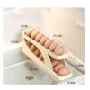 Organizador De Bandejas Dispensadoras Enrollables Para Huevo Color Beige