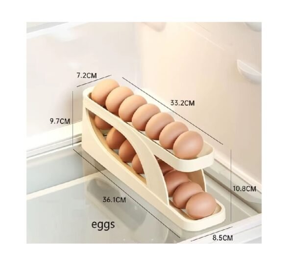Organizador De Bandejas Dispensadoras Enrollables Para Huevo Color Beige