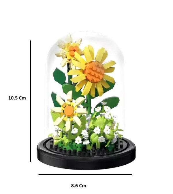 Urna De Construcción Ramos Suculenta En Bloques, Flor Eterna Girasol