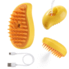 Cepillo De Vapor Para Gatos 3 En 1 Autolimpiante Amarillo