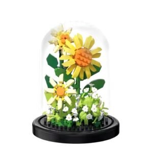 Urna De Construcción Ramos Suculenta En Bloques, Flor Eterna Girasol