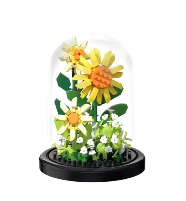 Urna De Construcción Ramos Suculenta En Bloques, Flor Eterna Girasol