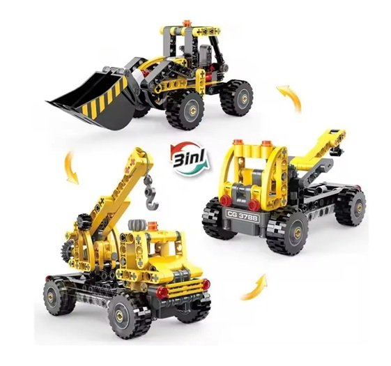 02 Cogo Grúa De Construcción 3 En 1 Set3090 De 235 Piezas