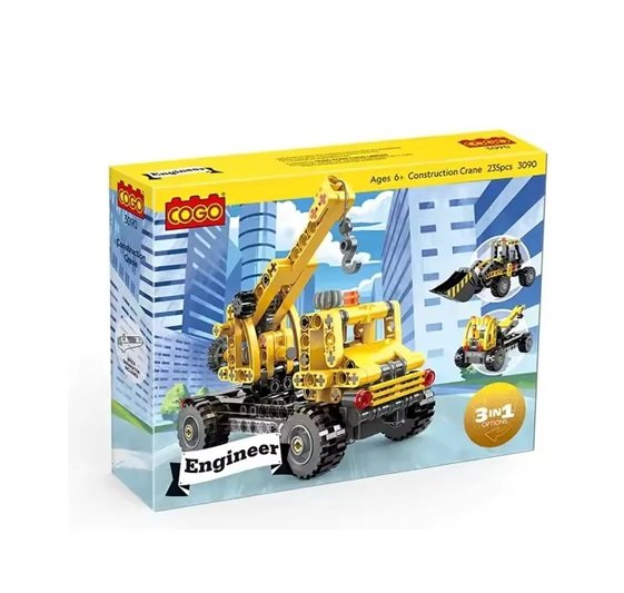 07 Cogo Grúa De Construcción 3 En 1 Set3090 De 235 Piezas