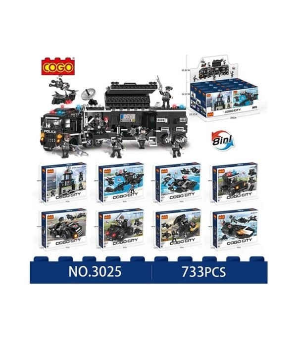08 Cogo Policia De La Ciudad 8 En 1 Set3025 De 733 Piezas