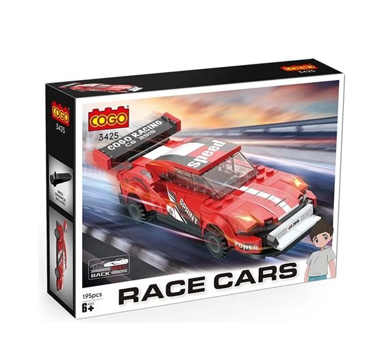 09 Cogo Auto De Carreras Power C6 Set 3425 De 195 Piezas