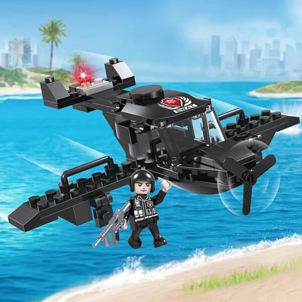 3025-2-4 Cogo Policia De La Ciudad Neo 3 En 1 Set3025-2 De 97 Piezas