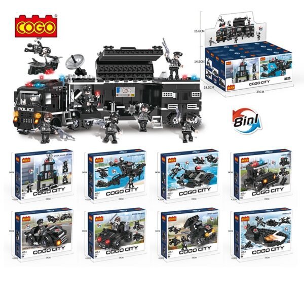 Cogo Policia De La Ciudad Neo 3 En 1 Set3025-5 De 91 Piezas