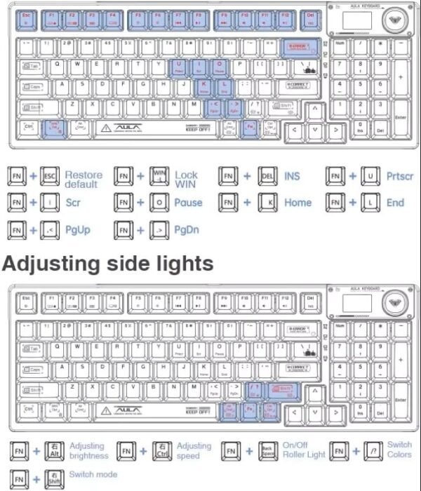 Ha93491c53f884f4dac494007f495d515F Teclado Mecánico Inalámbrico Aula F98 Pro Teclas Transparente