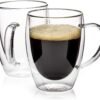 Taza Café Doble Pared Borosilicato 350ml Sqhome Con Asa