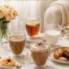 Taza Café Doble Pared Borosilicato 350ml Sqhome Con Asa