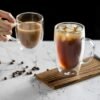 Taza Café Doble Pared Borosilicato 350ml Sqhome Con Asa