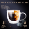 Taza Café Doble Pared Borosilicato 90ml Sqhome Con Asa