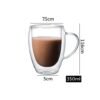 Taza Café Doble Pared Borosilicato 350ml Sqhome Con Asa
