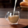 Taza Café Doble Pared Borosilicato 90ml Sqhome Con Asa