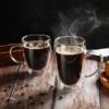Taza Café Doble Pared Borosilicato 450ml Sqhome con Asa