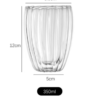 05 Taza Café Doble Pared Borosilicato Acanalado 350ml Sqhome Sin Asa