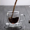05 Taza Café Doble Pared Borosilicato 90ml Sqhome Con Asa