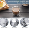 06 Taza Café Doble Pared Borosilicato 250ml Sqhome Con Asa