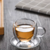 06 Taza Café Doble Pared Borosilicato 90ml Sqhome Con Asa