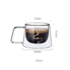06 Taza Café Doble Pared Borosilicato 200ml Sqhome Con Asa