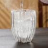 07 Taza Café Doble Pared Borosilicato Acanalado 350ml Sqhome Sin Asa