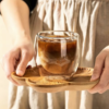 08 Taza Café Doble Pared Borosilicato 250ml Sqhome Sin Asa