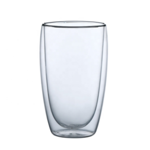 08 Taza Café Doble Pared Borosilicato 450ml Sqhome Sin Asa