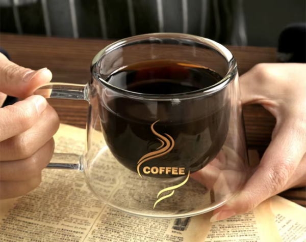 08 Taza Café Doble Pared Borosilicato 200ml Sqhome Con Asa