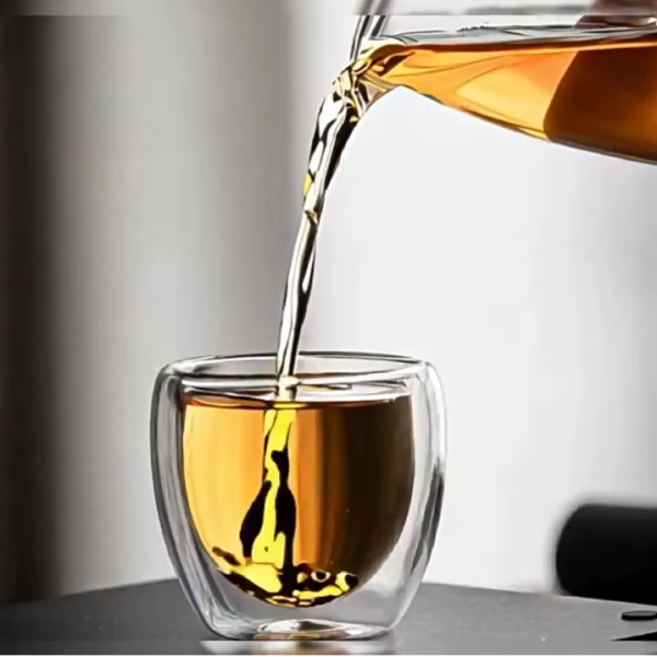 09 Taza Café Doble Pared Borosilicato 90ml Sqhome Sin Asa