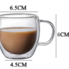 10 Taza Café Doble Pared Borosilicato 90ml Sqhome Con Asa