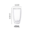 Taza Café Doble Pared Borosilicato 450ml Sqhome Sin Asa