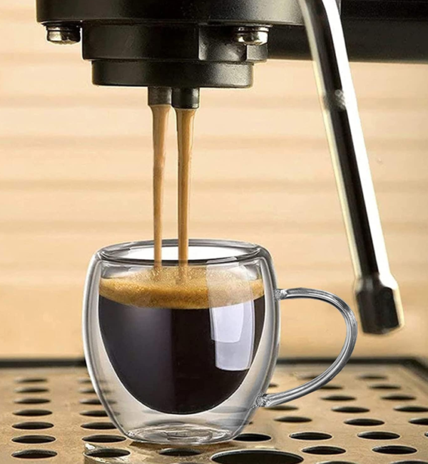 Taza Café Doble Pared Borosilicato 250ml Sqhome Con Asa