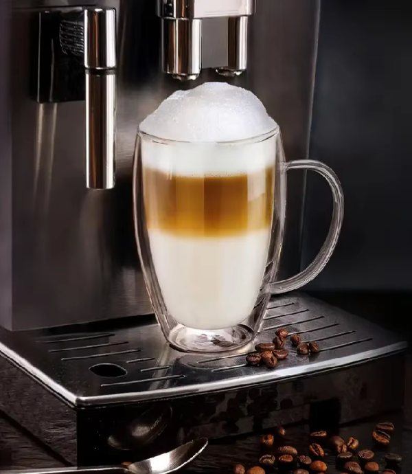 Taza Café Doble Pared Borosilicato 450ml Sqhome con Asa