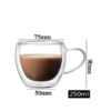 Taza Café Doble Pared Borosilicato 250ml Sqhome Con Asa