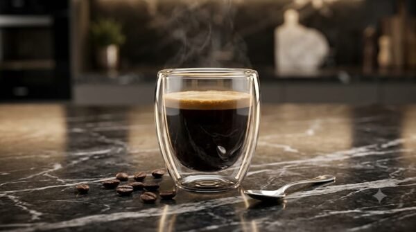 Taza Café Doble Pared Borosilicato 90ml Sqhome Sin Asa