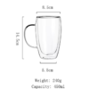 Taza Café Doble Pared Borosilicato 450ml Sqhome con Asa