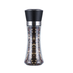 09 Molino De Sal Y Pimienta 200Ml En Acero Inoxidable Tapa Negra