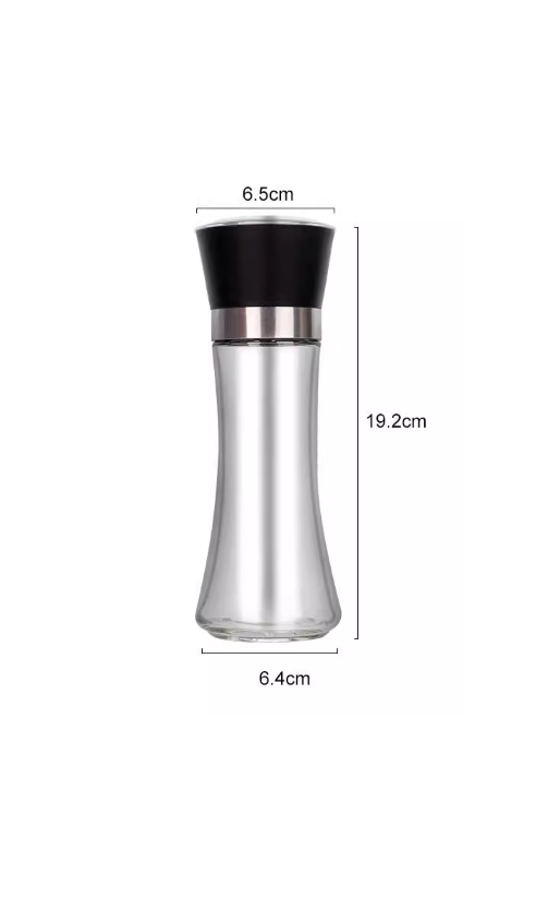 10 Molino De Sal Y Pimienta 200Ml En Acero Inoxidable Tapa Negra